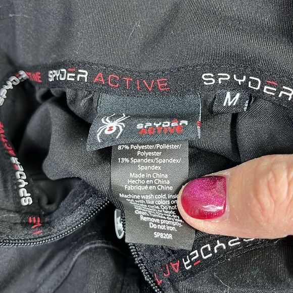 Spyder Quarter 1/2 Zip Mock Neck Pullover w/thumbholes EUC - Picture 9 of 9